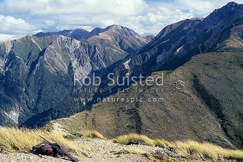 Waipawa Valley from Armstrong saddle. Ruahine Forest Park, Ruahine Forest Park, New Zealand (NZ)