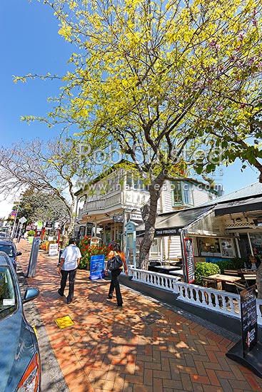 Parnell Road shops, cafes and restaurants in the suburb of Parnell, Auckland, Auckland City District, Auckland Region, New Zealand (NZ)