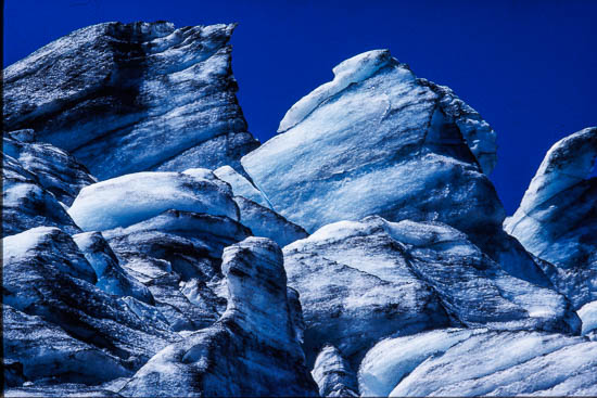 Ice patterns in glacier ice, Fox Glacier, Westland District, West Coast Region, New Zealand (NZ)