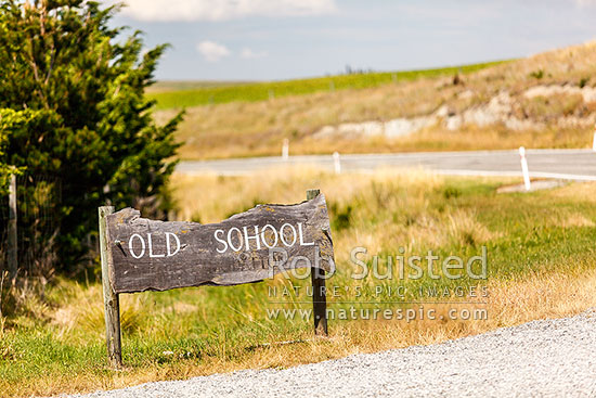 Old School sign. Old Skool, New Zealand (NZ)