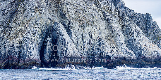 Cornwallis Island rugged rocky coastline in the Antarctic South Shetland Islands. Panorama, Elephant Island, Antarctica Region, Antarctica