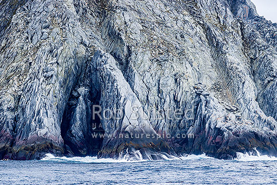 Cornwallis Island rugged rocky coastline in the Antarctic South Shetland Islands, Elephant Island, Antarctica Region, Antarctica