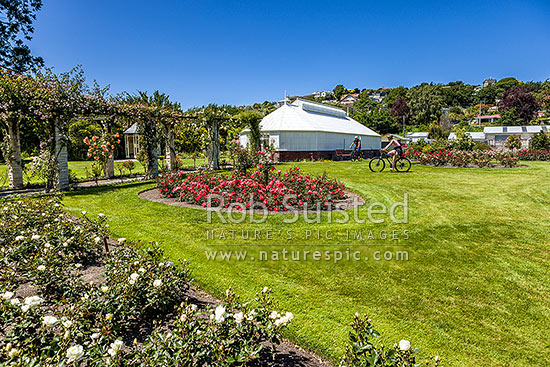 Oamaru Display House, an historic greenhouse opened in the Oamaru Public Gardens 1929, designed by Ivan Steenson, Oamaru, Waitaki District, Canterbury Region, New Zealand (NZ)