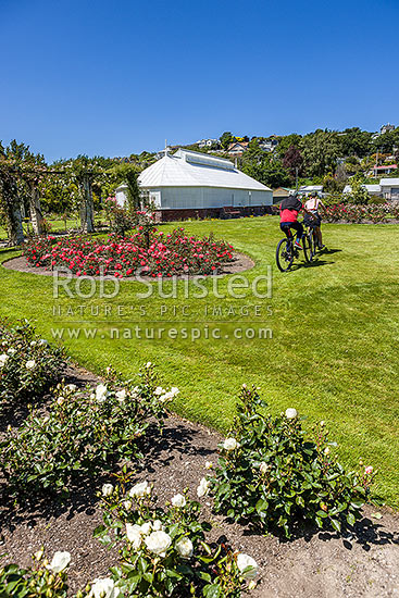 Oamaru Display House, an historic greenhouse opened in the Oamaru Public Gardens 1929, designed by Ivan Steenson, Oamaru, Waitaki District, Canterbury Region, New Zealand (NZ)